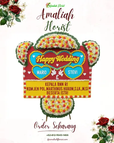Karangan Papan Bunga Pernikahan di Ngebruk